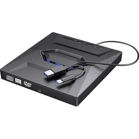 Graveur DVD et CD externe, lecteur CD et DVD, USB 3.0, lecteur DVD et CD externe pour PC/ordinateur portable (1/5)