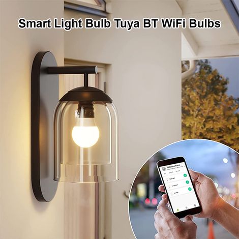 Ortviai Ampoule LED intelligente Tuya WiFi/BT E27 9 W 800 lm 2700-6500 K RGB dimmable avec commande vocale Alexa