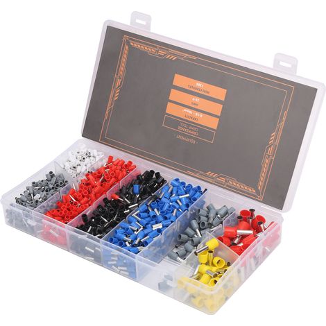 Lot de 1200 embouts de câblage à sertir, bornes électriques à froid, accessoires industriels pour connexions sûres et durables. (1/5)