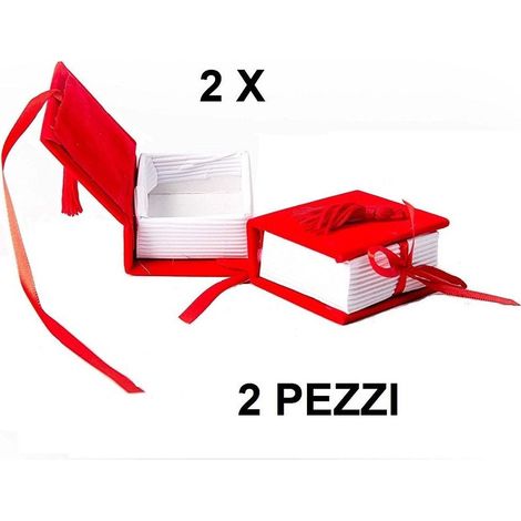 TrAdE Shop Traesio - 2x Scatolino Porta Confetti Per Laurea Bomboniera Libro Rosso Decorazioni Eventi - (1/5)