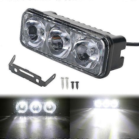 Feux de jour à LED pour voiture (DRL), 12 V, blanc clignotant 6000 K, haute puissance, lentille CC, avec feux antibrouillard étanches. (1/4)