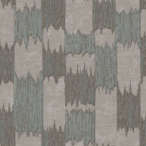 Papier peint ethnique Profhome RE521035-DI papier peint intissé gaufré à chaud texturé à l'aspect textile brillant gris gris-pierre gris soie beige nacré 5,33 m2