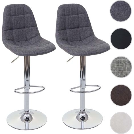 2x tabouret de bar HWC-A67, chaise bar/comptoir - noir, similicuir (1/5)