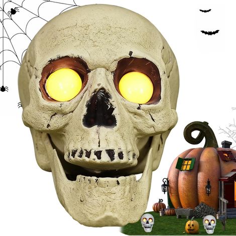 Piquets en forme de squelette pour décoration d'Halloween lumières d' , lumières de jardin, décoration d'Halloween, décoration solaire d'Halloween avec effets sonores pour fêtes s