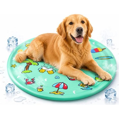Alfombra de juego de agua para gatos, XL 100 cm, Alfombra de agua resistente a arañazos y con sistema de autoenfriamiento para mascotas, Verduras (1/5)