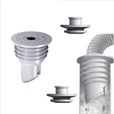 Joint de Tuyau de Machine à Laver, 2 Pièces Gris Bouchon Anti Odeur Machine à Laver Bouchon D'Étanchéité de Tuyau D'Évacuation, Joint de Tuyau de Vidange Déodorant pour Cuisine Domestique (1/4)