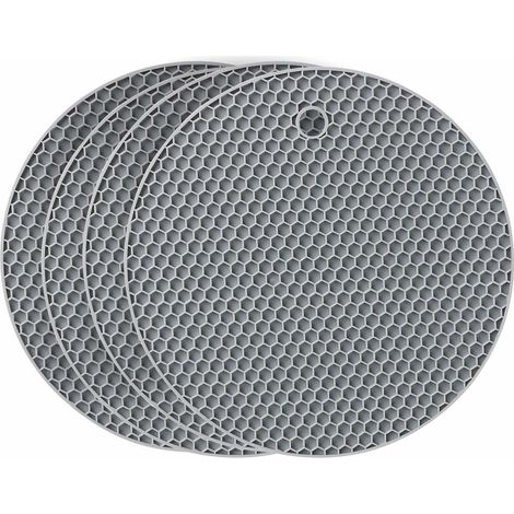 Dessous de Plat Silicone, 4PCS Anti-dérapant Anti-Chal 230 °C Multifonction Repose-cuillère Dessous de Verre de Cuisine Tapis de Table pour Cuisine et Salle à Manger (1/5)