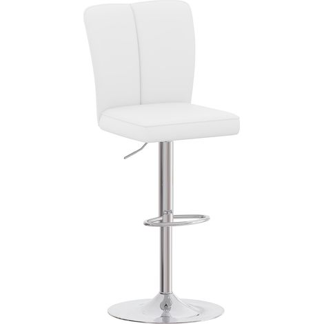 Lot de 2 tabourets de bar réglables en hauteur, pivotants à 360°. Tabourets de bar luxueux au design argent et blanc en cuir PU déperlant, adaptés aux îlots de cuisine. Différentes couleurs disponible (1/5)