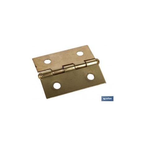 Pack mit 12 Messingbeschichteten Eisen-Scharnieren 35x30 mm