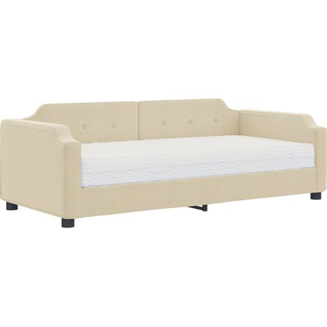 Maison Exclusive - Divano Letto con Materasso Crema 80x200 cm in Tessuto (1/5)