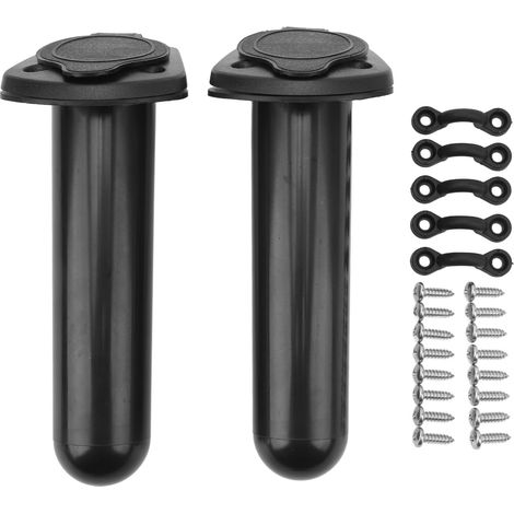 2 Supports de canne à pêche pour kayak, montage encastré avec capuchon de protection, compatibles bateau de pêche et canoë, lot de 2 pièces. (1/5)