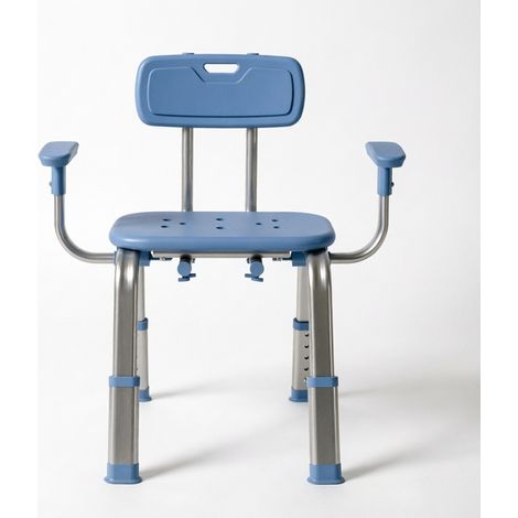 Chaise de douche réglable, siège ergonomique inclinable et hauteur ajustable. (1/5)