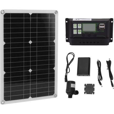 Pompe à eau solaire kit 20W 18V monocristallin, haut débit, haute efficacité, écologique pour bassin de jardin (1/5)