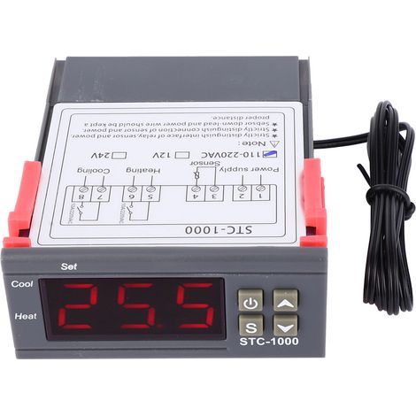 Digital Temperature Controller Dual Relay Output Thermostat with Negative Coefficient (110V - 220VAC) (1/5)
