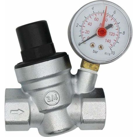 DN20 reducteur de pression d'eau 3/4 pouce regulateur de pression eau avec manomètre (1/4)