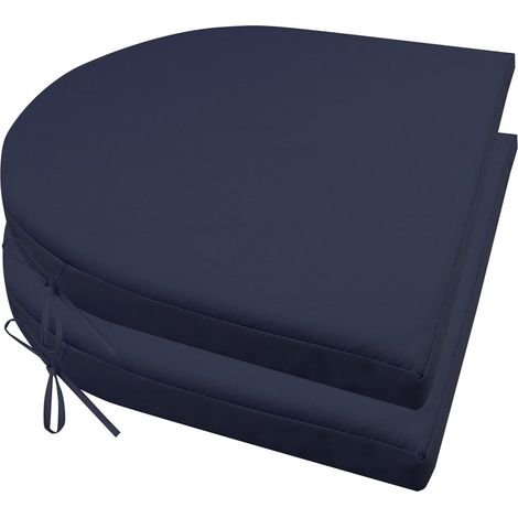 2er Set Stuhlkissen mit Bändern Wasserdicht Rutschfestes Sitzkissen Bequeme Halbrund Sitzpolster für Gartenmöbel Oder Stuhl Wasserdicht Garten 40 x 40 x 4 cm Beige (1/5)