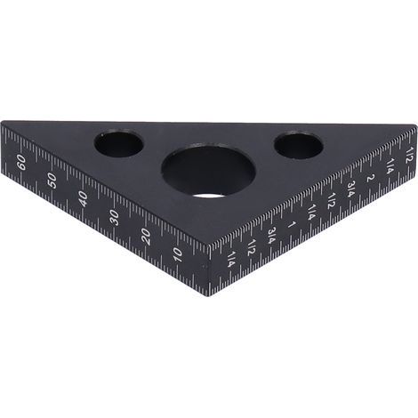 Règle triangulaire de 45 degrés en alliage d'aluminium, outil de mesure d'épaisseur de 15mm pour le travail du bois (1/5)