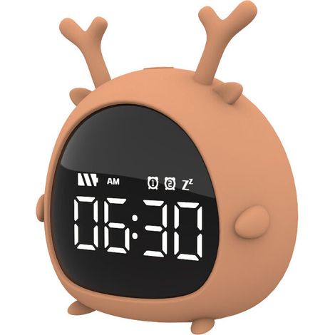 Réveil enfants numérique, filles garçons LED réveil numérique enfants réveil sans tic tac, compte à rebours snooze voyage réveil réveil fort (1/4)