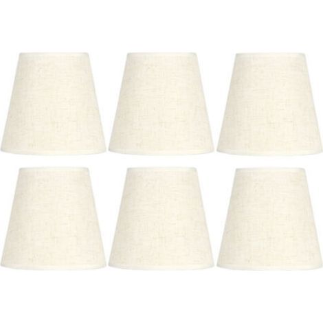 Set aus 6 Stofflampenschirmen im schlichten nordischen Stil, für E14 Wandleuchter. (1/5)