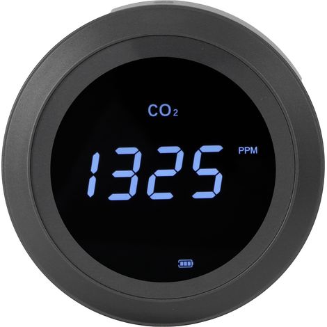 Détecteur de dioxyde de carbone avec système d'alarme intelligent, testeur de qualité de l'air portable, noir (1/5)