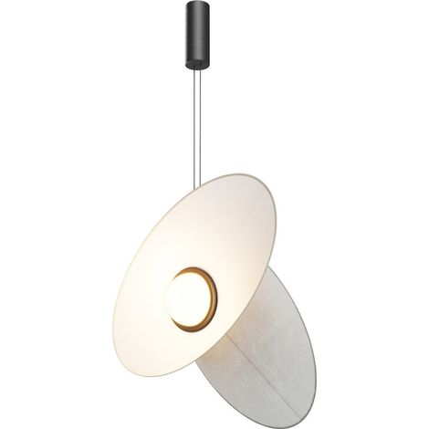 Maytoni Evolution Plafonnier suspendu moderne noir 3000 K 500 lm abat-jour blanc
