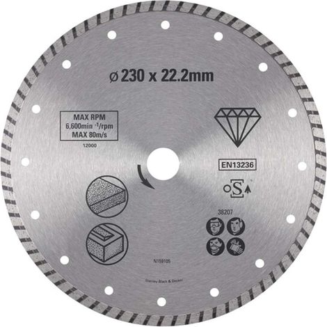 Stanley - Diamanttrennscheibe für Granit und Ziegel, 230x22,2 mm STA38207-XJ (1/2)