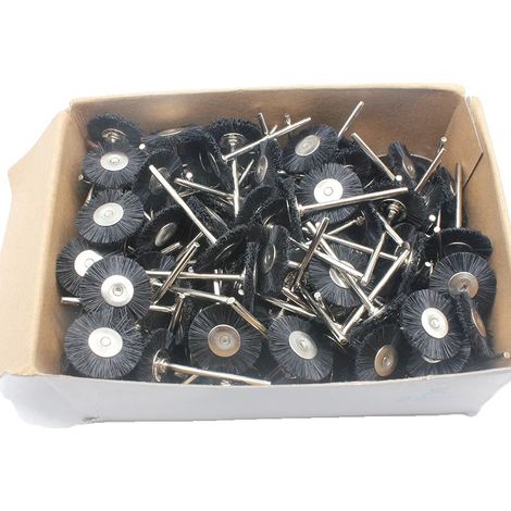 Cepillos abrasivos, varias opciones de dureza, compatibles con herramientas Dremel, 144 piezas, 19 mm, negro. (1/2)