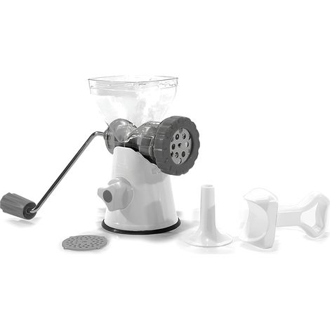 Tritacarne manuale con ventosa 2 trafile e imbuto insaccatrice per salsicce trittatutto casa cusina ristorante