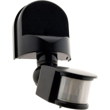 Détecteur de mouvement IP44 – Tête orientable – Portée 5 à 12 m – Angle de détection 160° – Puissance 1200W – Noir – Elexity (1/5)