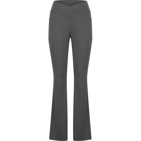 Pantalon De Yoga Femme Jambe Large Taille Croisée Sport Fitness Poche Latérale Lot De 1 (1/5)