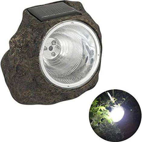 Solar Powered 3 LED Stone Light for Pathway, Landscape, Garden, Patio, Yard (As Picture Shown) (1/5)