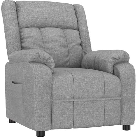 Fauteuil relax  Fauteuil inclinable Gris clair Tissu (1/5)