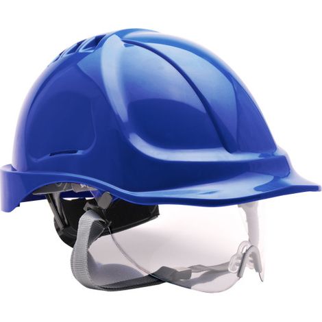 Casco ventilado ajustable barboquejo y visor Endurance PORTWEST PW55 Azulina