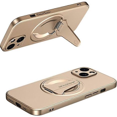 Étui compatible avec l'iPhone 13, compatible MagSafe, béquille intégrée, coque arrière mate en polycarbonate et TPU douce pour la peau