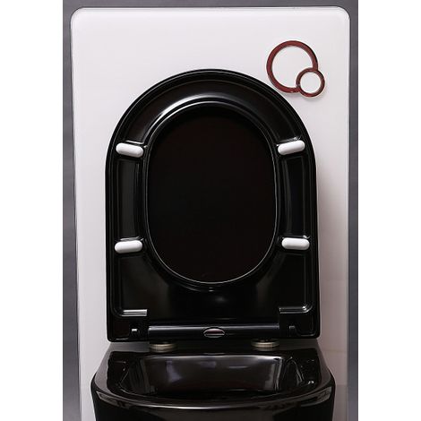 WC-Sitz Bernstein Softclose Ersatzdeckel U1009 Schwarz glänzend passend für WC NT2038