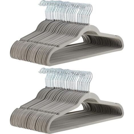 FENOPLASTICALot de 30 cintres en velours pour costumes Gris (1/5)