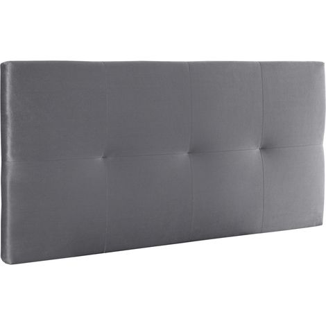 Home Heavenly® - Cabecero cama tapizado JENSEN, acolchado, cama individual o matrimonial, no incluye herrajes 105 cm Color: Gris (1/5)