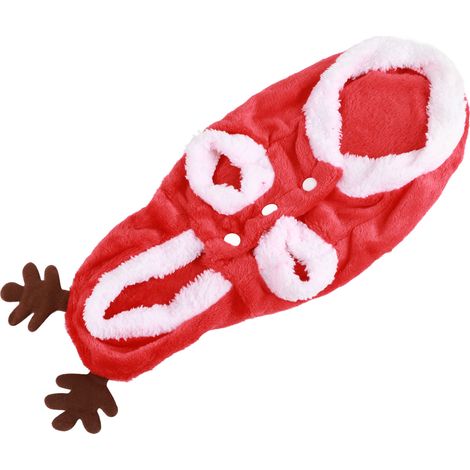 Vêtements de Noël pour animaux de compagnie : manteau à capuche doux et chaud avec fermeture à boutons-pression pour chien, chat, chiot et lapin (taille M). (1/5)