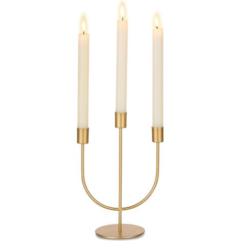 Bougeoirs en Métal pour Centre de Table Mariage - Moderne Bougeoirs Decorative Chandeliers Cadeau pour Mariage Noël (1/5)