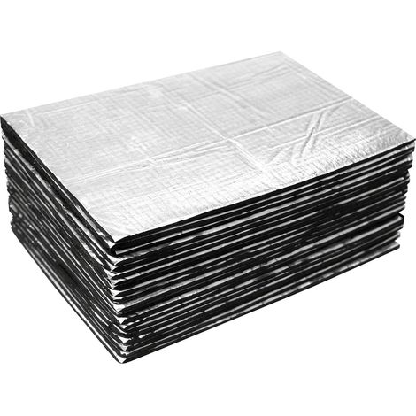 Lote de 20 Aislantes Térmicos y Acústicos para Coche, Adhesivos, 250×180×5 mm, Albutilo, Alfombrillas de Aislamiento Térmico para Automóvil, Placas Autoadhesivas, Antivibración, Ignífugas e Impermeabl (1/5)