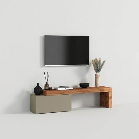 Mobile porta TV moderno con piano estensibile Chronos 260 - Tortora (1/5)