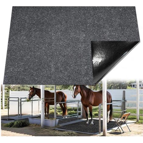 Tapis antidérapant en feutre pour écurie – 1 pièce (120 x 180 cm, 3 mm) – Découpable sur mesure – Tapis antidérapant pour chevaux, bovins, ovins, lapins, porcins et autres animaux de compagnie (1/5)