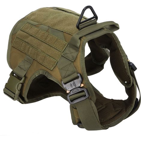 Harnais militaire pour chien en velours, poitrine et dos, adapté aux chiens de taille moyenne et grande, taille L