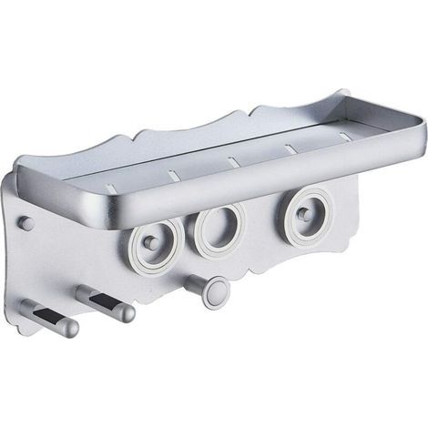 Support mural en aluminium pour sèche-cheveux supersonique, argent – (1/4)