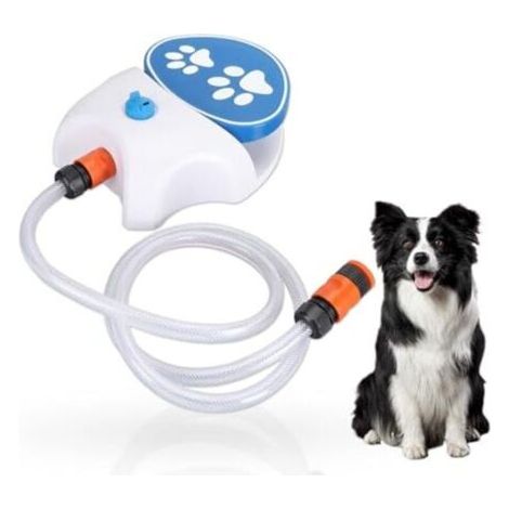 Fontaine à eau extérieure pour animaux de compagnie, fontaine à eau pour chien avec fonction coup de pied, distributeur d'eau pour chien, système de distribution d'eau pour pattes pour eau fraîche (1/4)