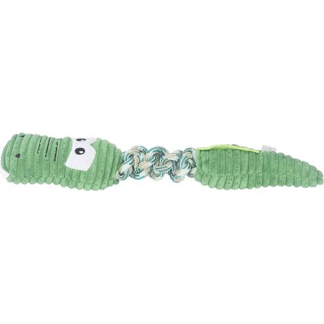 Jouet à mâcher interactif et résistant aux morsures, avec couineur, pour chiens et animaux de compagnie. Réduit l'anxiété grâce à son design crocodile. (1/5)