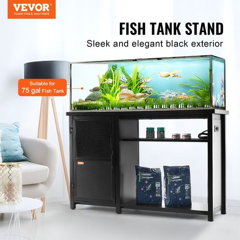 Support pour Aquarium Charge 284 kg, Meuble pour Aquarium Aquariophilie 132x50x82 cm, en Acier et MDF, Support pour Réservoir de Re… (1/5)