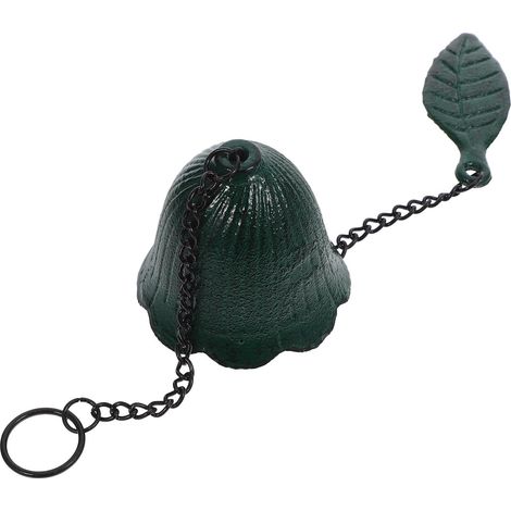 Cloche à Vent Suspendue en Fer Forgé Vert, Design Feuille Rétro Simple, Décoration Pratique pour Balcon et Jardin Chaîne Solide Couleur Aléatoire (1/5)