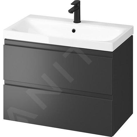 Cersanit Moduo - Meuble avec lavabo, 57x80x45 cm, 2 tiroirs, anthracite S801-484 (1/2)