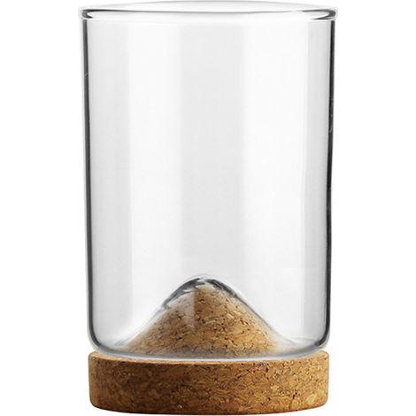 Verre À Whisky - Verre En Verre Borosilicate Sans Plomb - Fond En Bois Massif - Style Japonais Montagne - 1 Pièce (1/5)